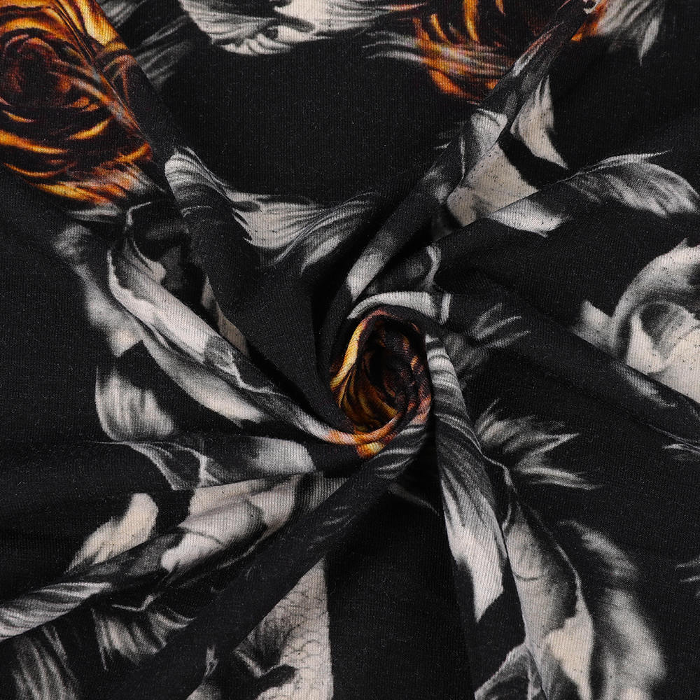 Jersey تقليص الصوف الصوف Spandex نسيج الطباعة الرقمية